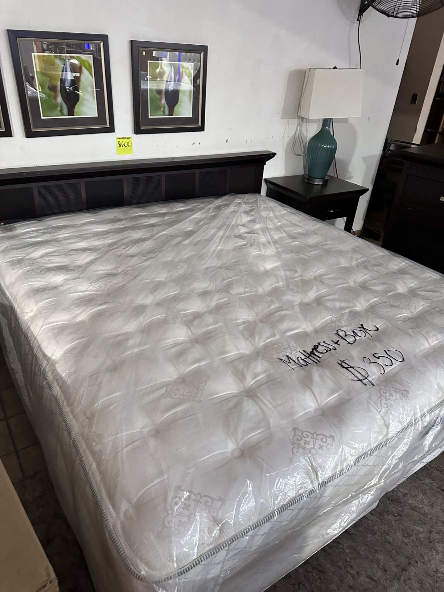 NEW KING BEDROOM SET‼️ Mattress/ Box/ Bed frame/ Headboard/ 5 Piece Drawers/ 2 Night Stands