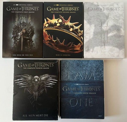 Lot of 5 Game of Thrones: The Complete 1, 2, 3, 4 & 6 Season DVD, Total 25 Discs