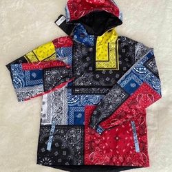 Men’s Jacket, Multi Bandana, Quarter Zip Pullover 