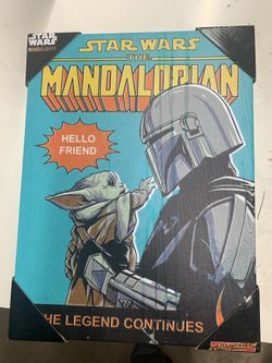Mandalorian Starwars Yoda Canvas Art