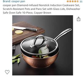 cooper pan Diamond-Infused Nonstick Induction Cookware Set