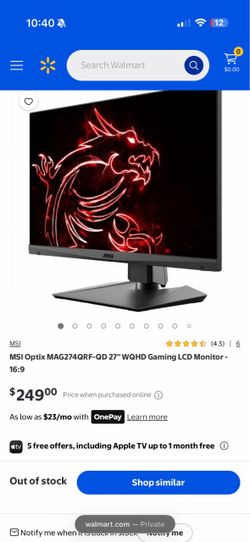MSI MAG274QRF USED GAMING MONITOR