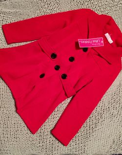 NWT 2T Littoe Potatoes Boutique Red Pea Coat