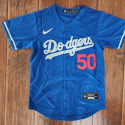Los Angeles Dodgers YOUTH Mookie Betts #50 jersey stitched for Sale in  Grand Terrace, CA - OfferUp