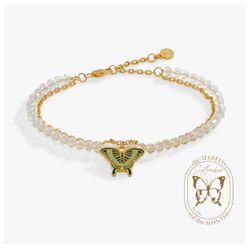 Emerald Swallowtail Butterfly Charm Bracelet