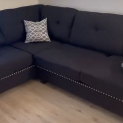 Black Sectional  Couch 
