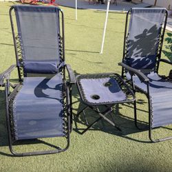 Lounge Chair And Table Folding Chair Set