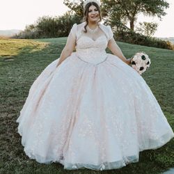 Quinceñera Dress, Doll, & Shoe Pillow, Necklace & Earrings 