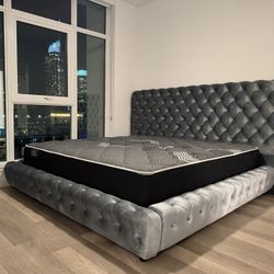New In Box King Bed Frame With Mattress (Read Description Below)