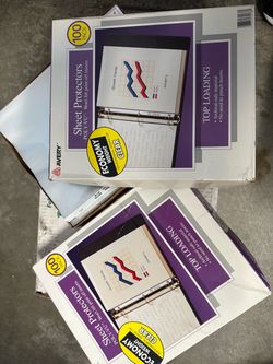 School Supplies-sheet protectors, divider tabs, memo spiral books