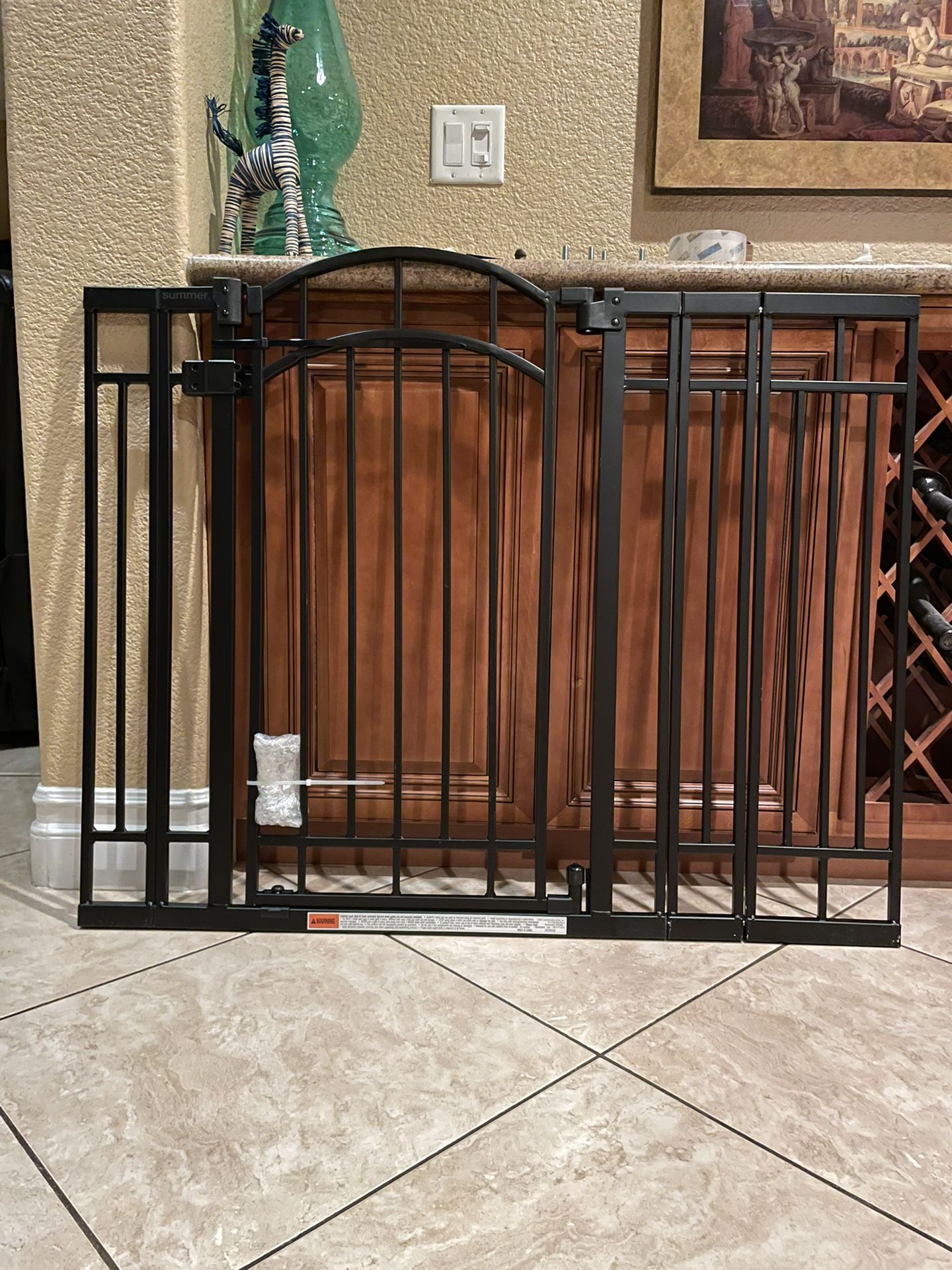 36” inches high 28.5”-48” inch wide safety gate , baby gate, pet gate, dog gate, swing gate, metal gate, pressure mount with door.