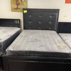 Queen Size Bed  Frame , With New Mattress And Boxspring Included 