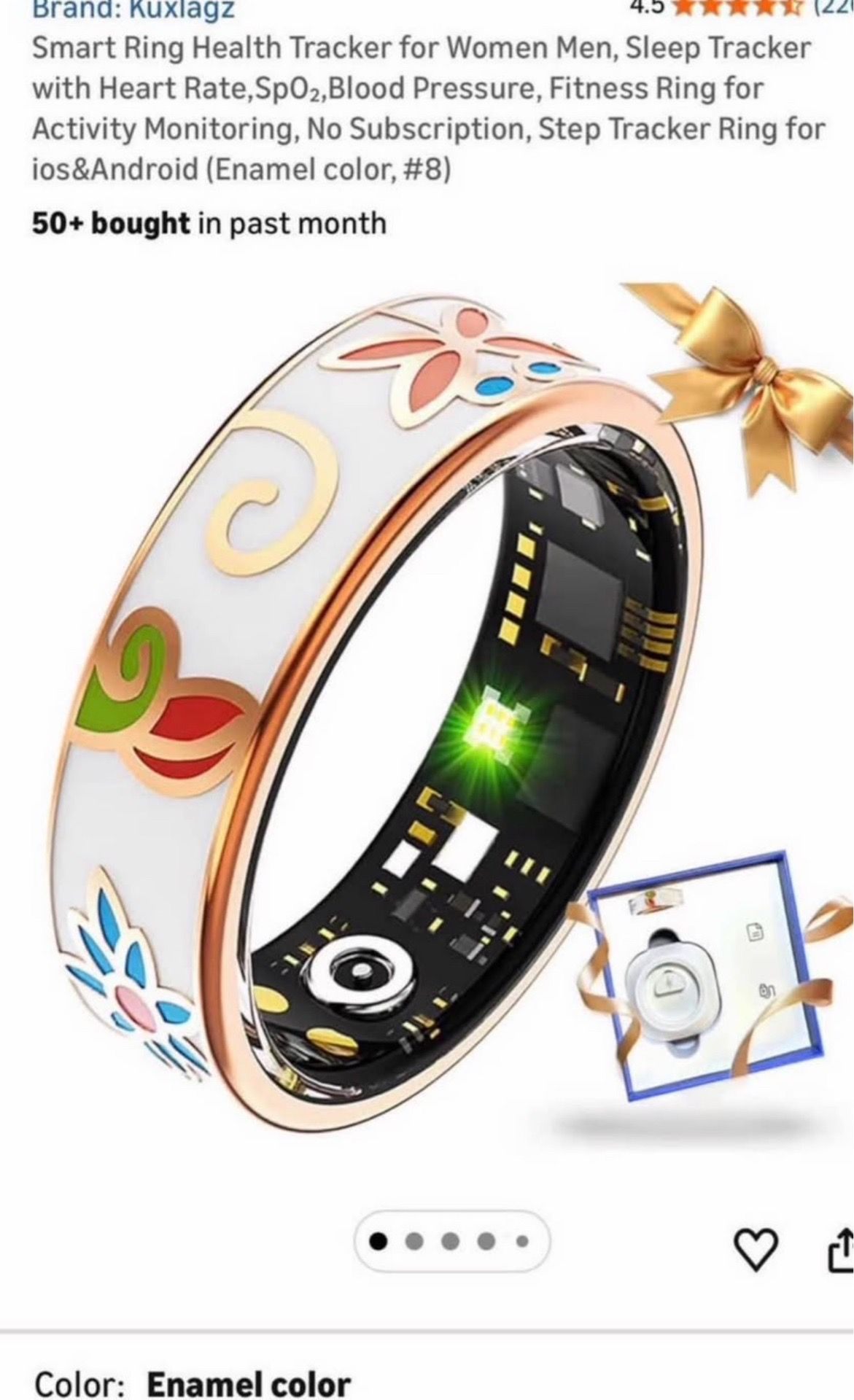 Smart Ring Health Tracker for Women Men, Sleep Tracker with Heart Rate,SpO₂,Blood Pressure, Fitness