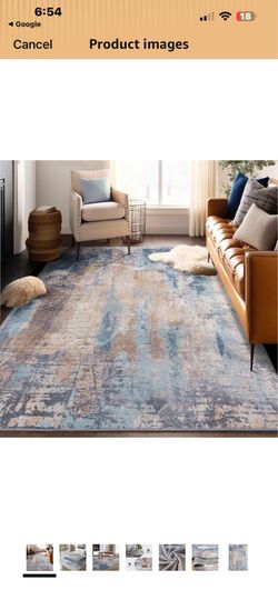New 4.5 4.5 out of 5 stars (863) Area Rug Living Room Rug, 5x7 Modern Abstract Washable Rug Beige Blue Non Slip Foldable Faux Wool Vintage Carpet, Flu