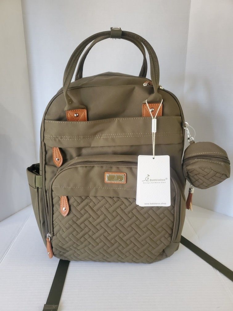 BabbleRoo Diaper Bag Backpack w/ changing diaper pad.