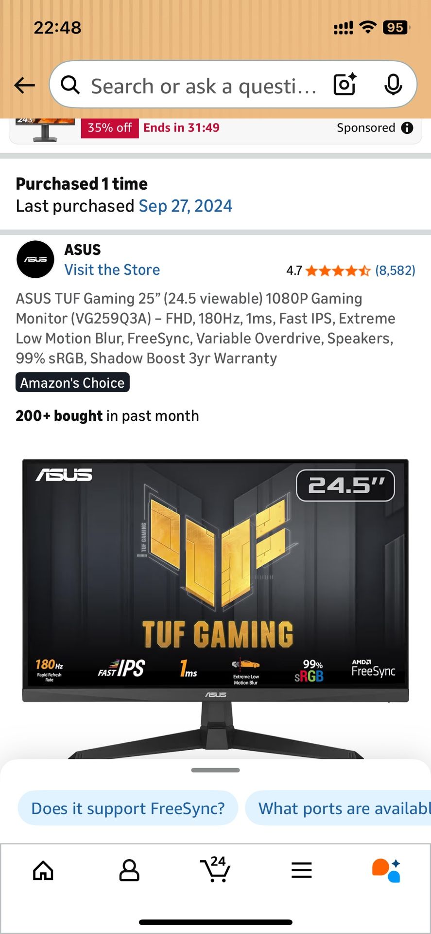 asus gaming monitor