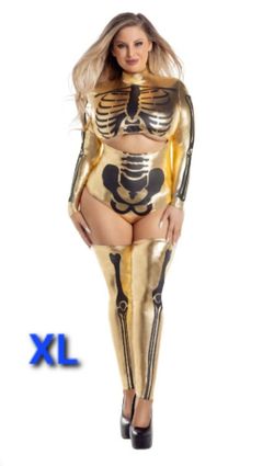 Gold Metallic Skeleton Cutout Bodysuit
