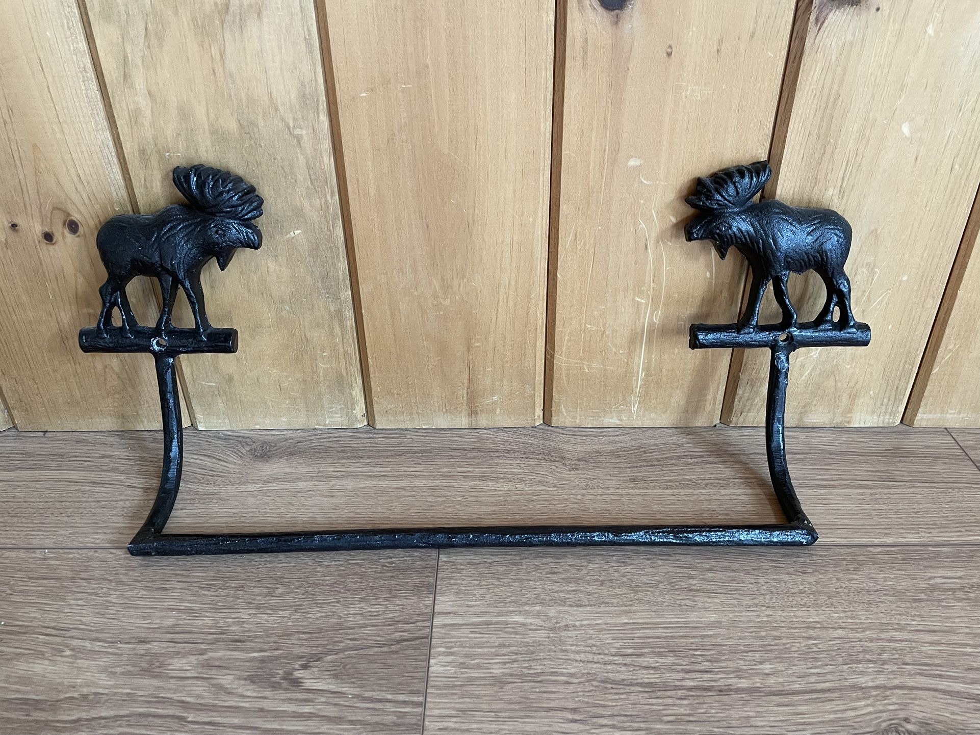 Wrought Iron Moose Towel Bar 