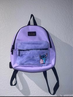 Disney Stitch Mini Backpack Purple Faux Fur