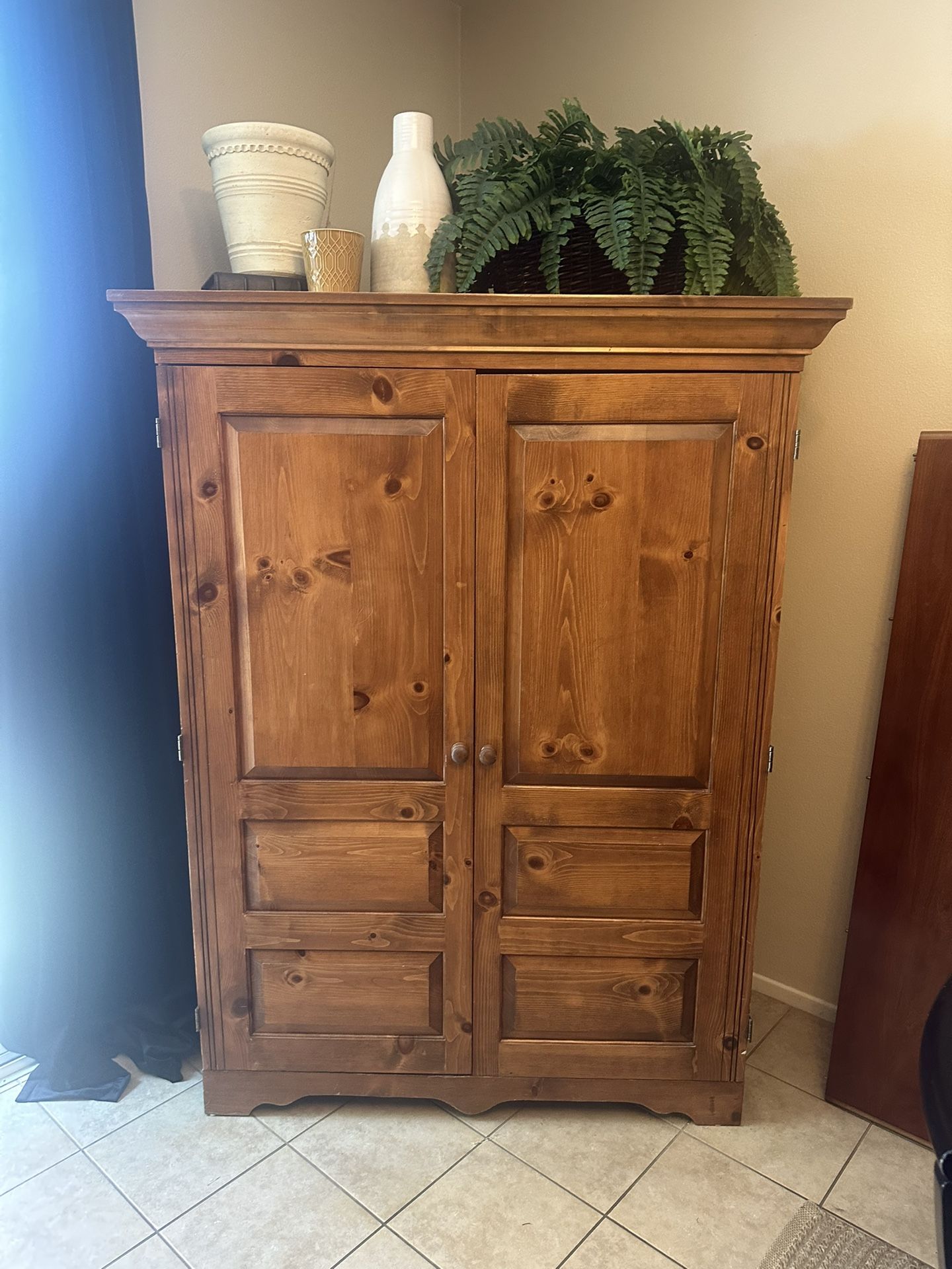 Pine Wood Office Armoire