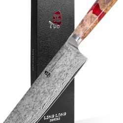 TUO Nakiri Knife 7 inch Japanese Kitchen Knife Nakiri Chef Knife 45-layers AUS-1