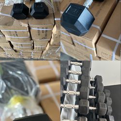 Brand New Gym Equipment ~ Dumbbells, Bumper Plates, Cast Iron Weights & More 💪