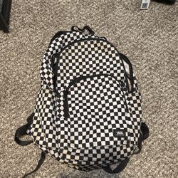 Vans black and white checkered backpack