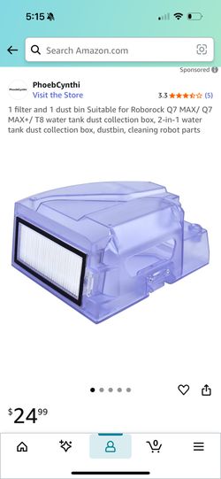 5 filter and 1 dust bin Suitable for Roborock Q7