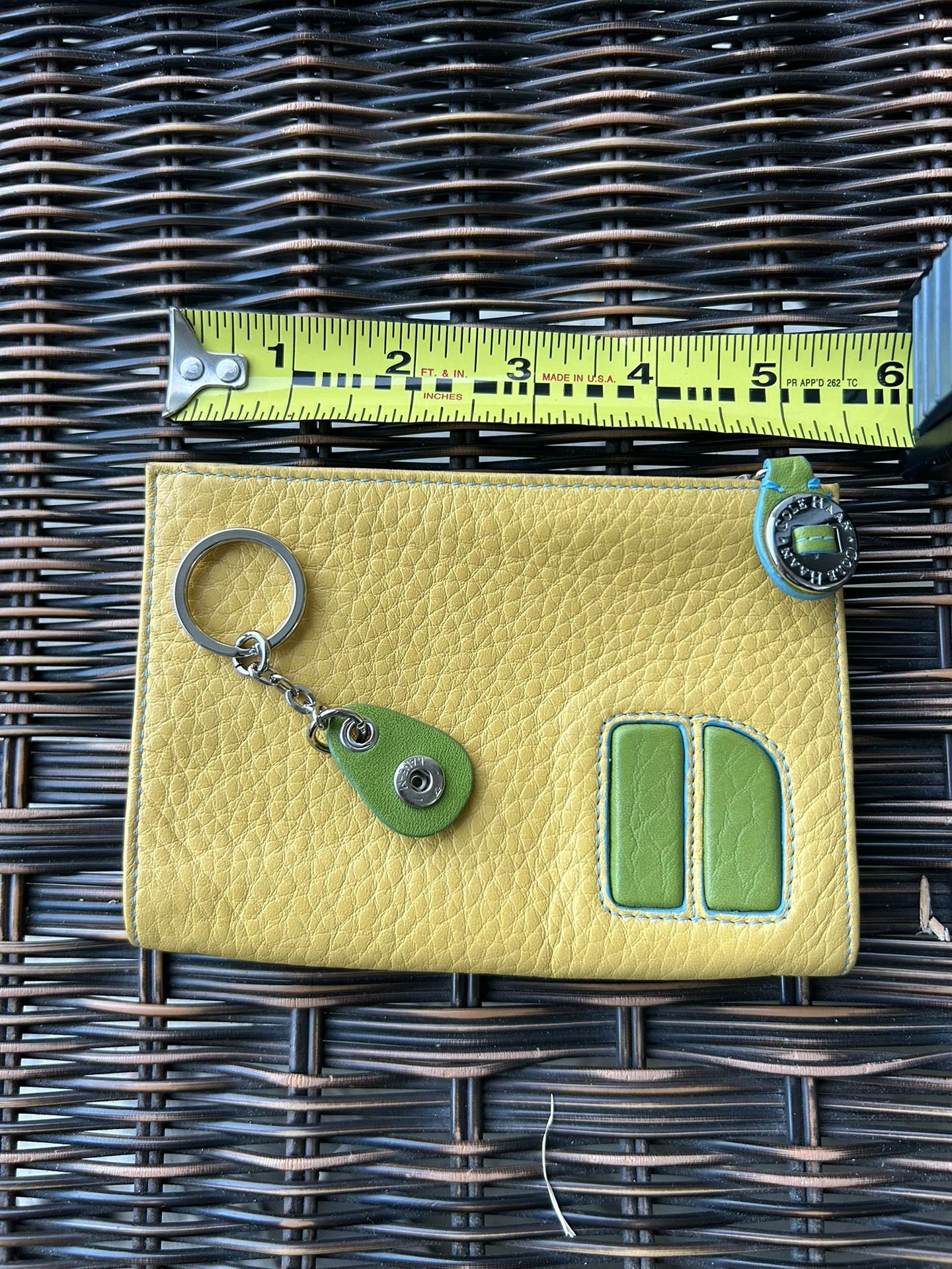 Leather Cole Haan Coin Purse With Detachable Key Ring