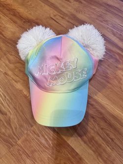 Mickey Mouse Pom Pom Cap Rainbow Hat Headband Tokyo Disney Resort  Sea Japan sna