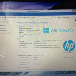 HP Windows 15.6” Monitor Laptop 4Gb Ram