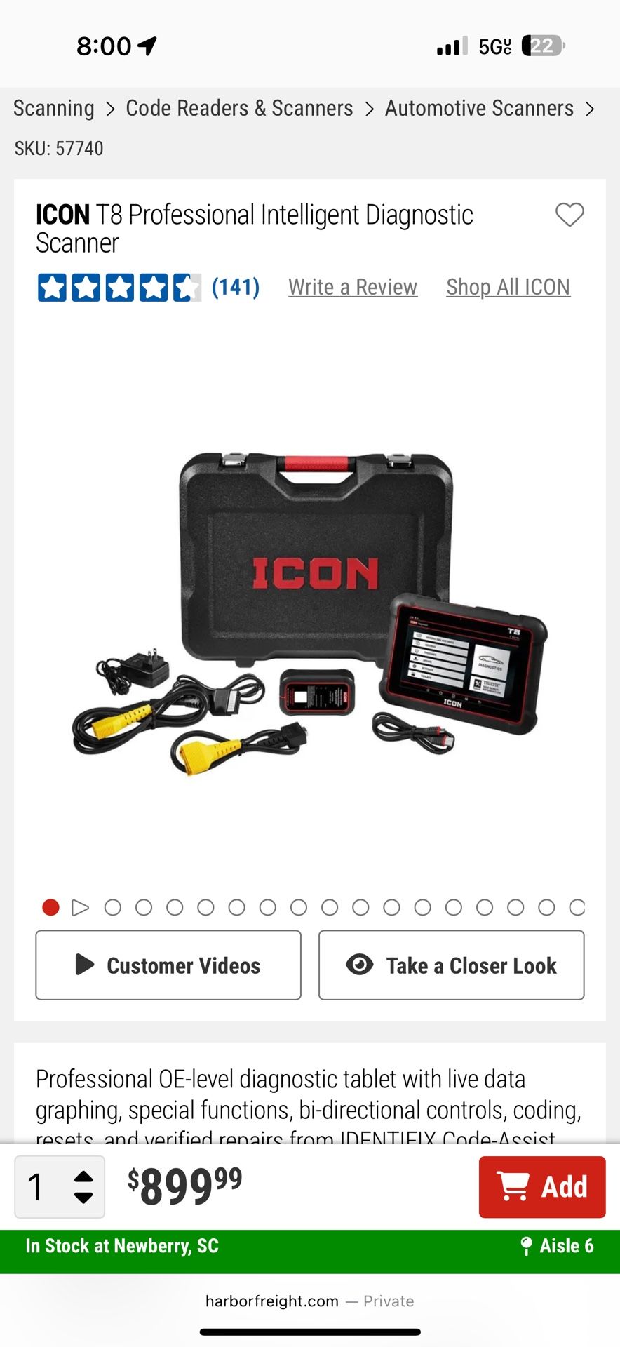 Icon T8 Diagnostic Scanner
