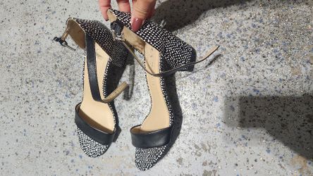 Black And White Heels 8 Women's