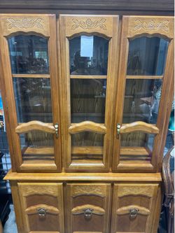 Original 1993 wooden glass hutch