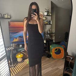 ZARA knit flapper-style dress in black/ Size S