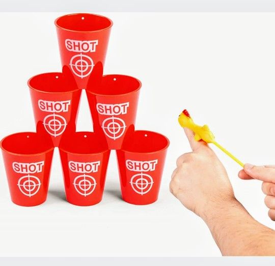 Desktop Chicken Flickin Includes 1 Chicken's and 6 Stackable Cups Novelty Games $7
