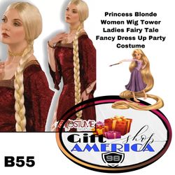 Princess Wig Rapunzel Long Blonde Braid Costume Accessory B55