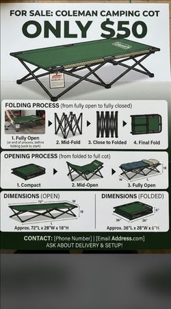 Coleman foldable comfortable Cot
