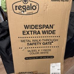 Regalo Safety 29-56" Extra Wide Baby Gate for Doorways & Bottom of Stairs, Pressure Mounted Baby Gate with Door for Babies, Toddlers & Pets, Tested & 
