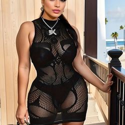 Mesh Bodycon Dress. One-size