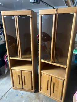 Wooden shelves