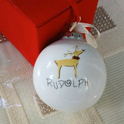 Pottery Barn Rudolph The Red Nose Reindeer 2007 Christmas Ornament Heavy