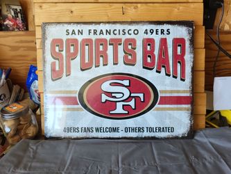 49ers Sports Bar Metal Sign 13"x16"