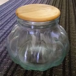 Vintage Glass Jar With Lid 