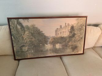 Framed Castle Landscape Canvas Wall Art