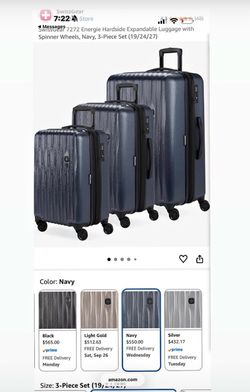 SwissGear 7272 Hardside Spinner Luggage Set, Navy