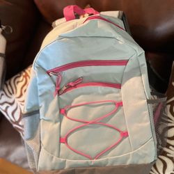 Light Blue Girls Backpack With School Supplies 