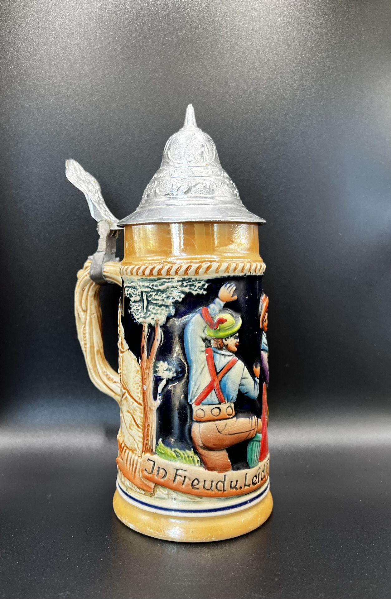 Vintage Hand Made German Beer Stein With Lid