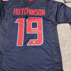 Xavier Hutchinson Signed Autograph Custom Jersey - Metabilia Coa -Houston Texans