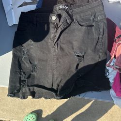 Black Denim Skirt